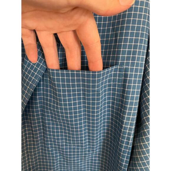 L.L.Bean All Cotton Mens XL Tall Shirt Button Down Blue/White Checker LongSleeve - Picture 5 of 12